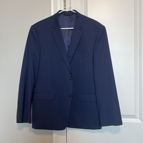 LAUREN RALPH LAUREN BLUE LABEL MENS BLAZER SIZE 44S SLIM FIT NAVY PICK STITCH - Picture 1 of 11